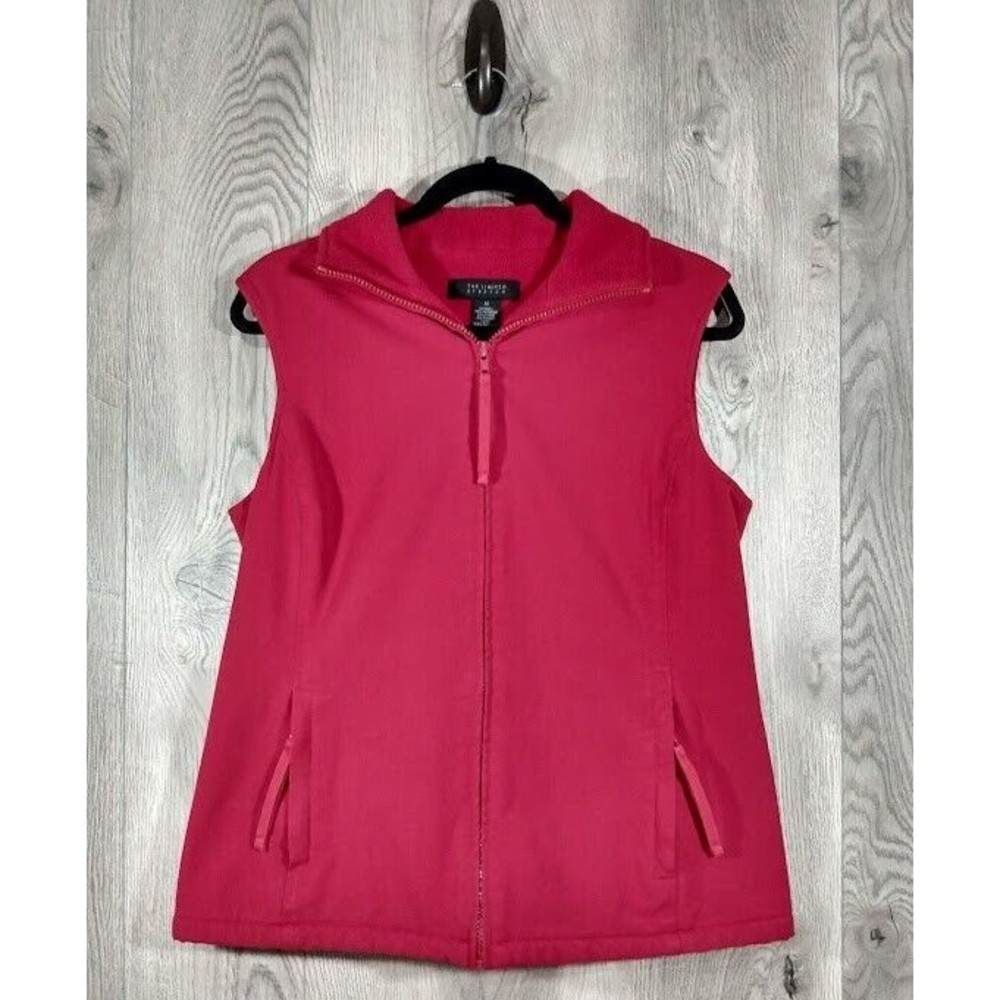 The Limited Vest Womens Size Medium Fleece Stretch Full Zip Pockets Sleeveless